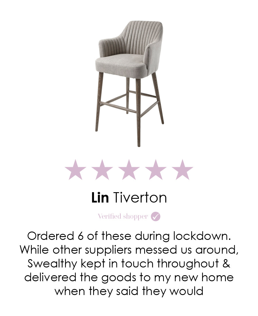 RV Astley Blisco Warm Grey Linen Bar Stool Swealthy